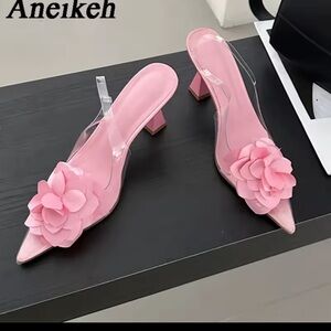 Pink Floral Women's Heels